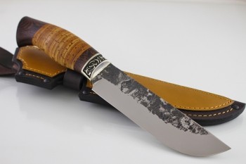 Нож "Медведь" кованая 95х18. Рукоять береста, Венге.