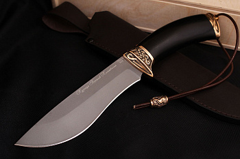 Нож "Егерь" клинок 95х18. Рукоять бронза, граб.